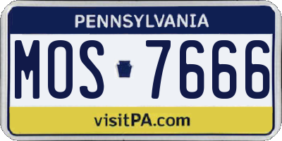 PA license plate MOS7666