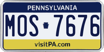 PA license plate MOS7676