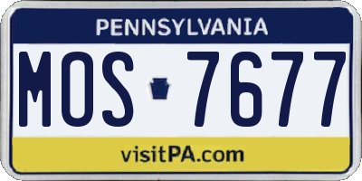 PA license plate MOS7677