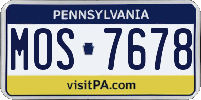 PA license plate MOS7678