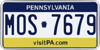 PA license plate MOS7679