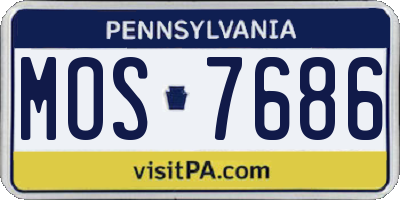 PA license plate MOS7686
