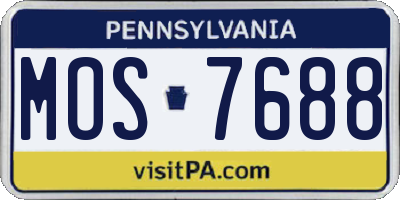 PA license plate MOS7688