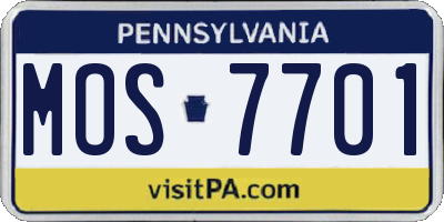 PA license plate MOS7701