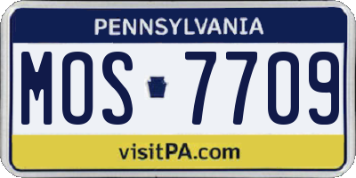 PA license plate MOS7709