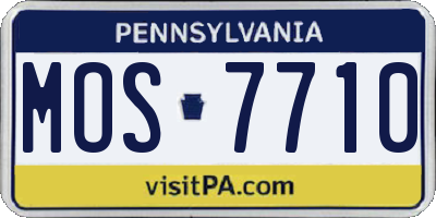 PA license plate MOS7710