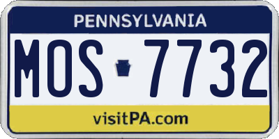 PA license plate MOS7732