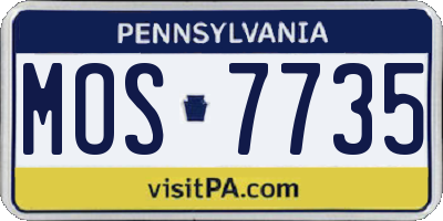 PA license plate MOS7735