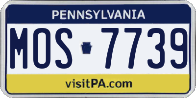 PA license plate MOS7739