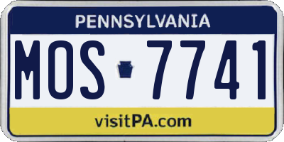 PA license plate MOS7741