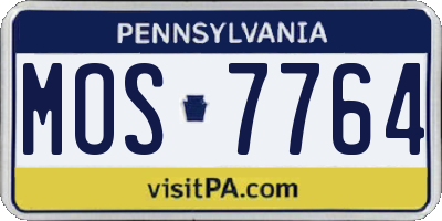 PA license plate MOS7764