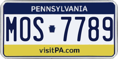 PA license plate MOS7789