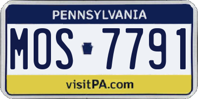 PA license plate MOS7791