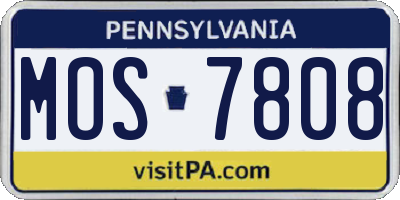 PA license plate MOS7808