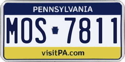 PA license plate MOS7811