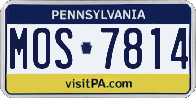 PA license plate MOS7814