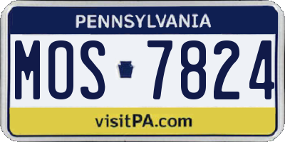 PA license plate MOS7824