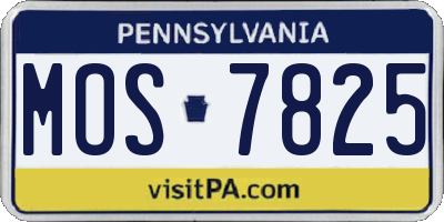 PA license plate MOS7825