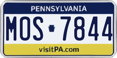 PA license plate MOS7844