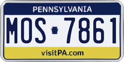 PA license plate MOS7861