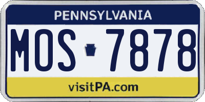 PA license plate MOS7878