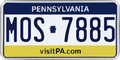 PA license plate MOS7885