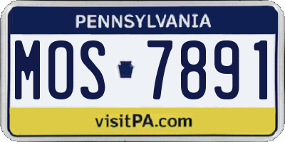 PA license plate MOS7891