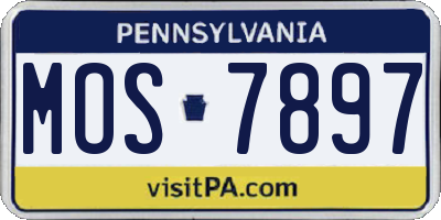 PA license plate MOS7897