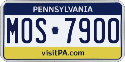 PA license plate MOS7900