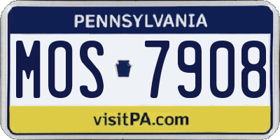 PA license plate MOS7908