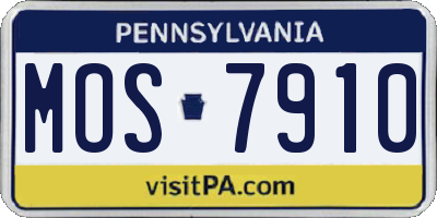 PA license plate MOS7910