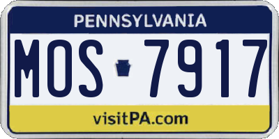 PA license plate MOS7917