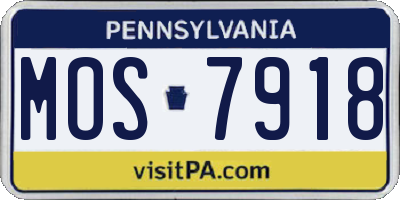 PA license plate MOS7918