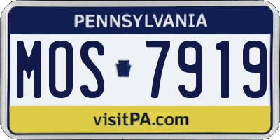 PA license plate MOS7919