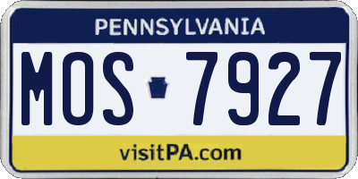 PA license plate MOS7927