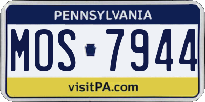 PA license plate MOS7944