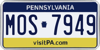 PA license plate MOS7949