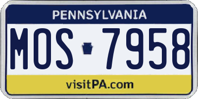 PA license plate MOS7958