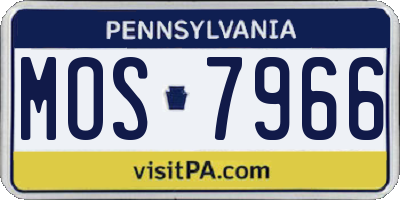 PA license plate MOS7966