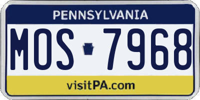 PA license plate MOS7968