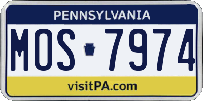 PA license plate MOS7974