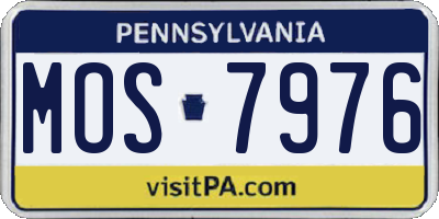 PA license plate MOS7976