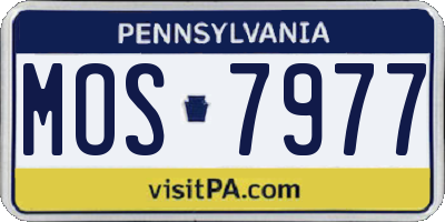 PA license plate MOS7977