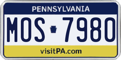 PA license plate MOS7980