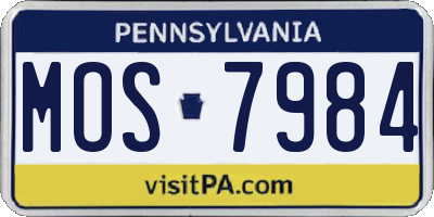 PA license plate MOS7984