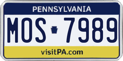 PA license plate MOS7989