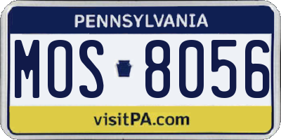 PA license plate MOS8056