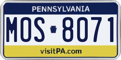 PA license plate MOS8071