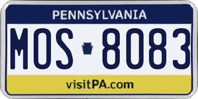 PA license plate MOS8083