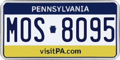PA license plate MOS8095